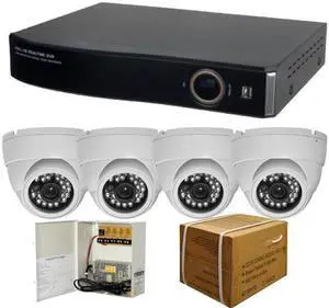 4CH 1080P HD-SDI Night vision IR CCTV DVR Basic Package (Barebone, Grey Color Camera)