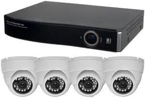 4CH 1080P HD-SDI Night vision IR CCTV Basic DVR Package (White Camera, and 4TB HDD)