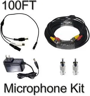 CCTV Microphone Kits for Q-SEE, Swann Any Surveillance DVR Security Systems 100F