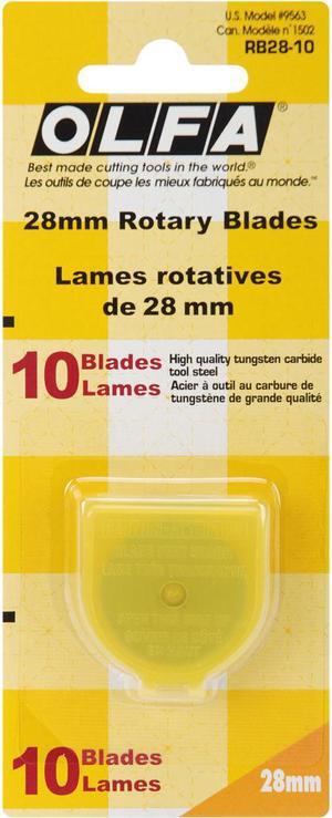 Olfa 28mm Tungsten Carbide Tool Steel Rotary Cutter Blade; PK10 RB28-10