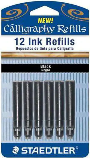 Calligraphy Pen Ink Refills 12/Pkg-Black