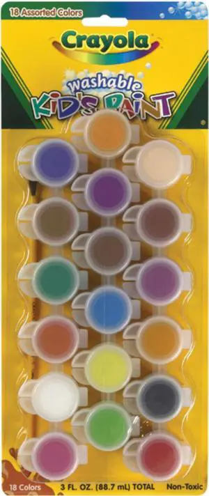 Crayola Washable Kids' Paint Pots Assorted 54-0125