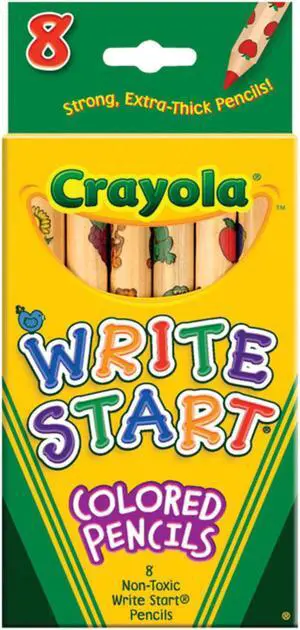 Crayola Write Start Colored Pencils-8/Pkg Long Crayola Write Start Colored Pencils-8/Pkg Long