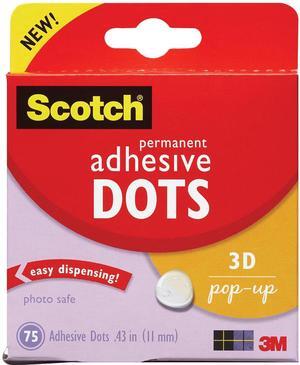 Scotch Permanent Adhesive Dots-3D Pop-Up .43" 75/Pkg