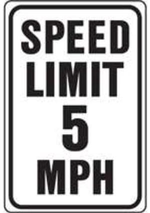 Sign Highway Spd Lmt 5Mph 12In HY-KO PRODUCTS Highway Signs HW-23 White Aluminum