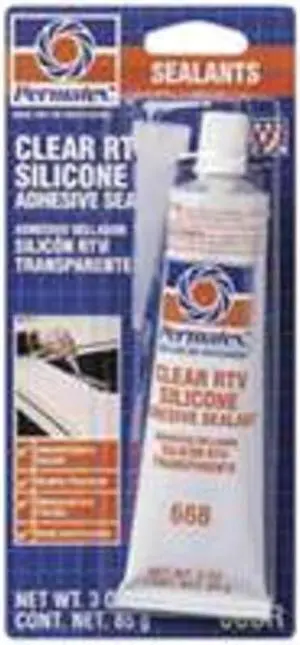 Permatex 230-80050 #66 Clear Silicone Adhesive 3 Oz Tube