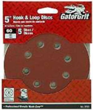Ali Industries 4144 5-Inch 60-Grit 8-Hole Hook &  Loop 15-Pack Hook &  L