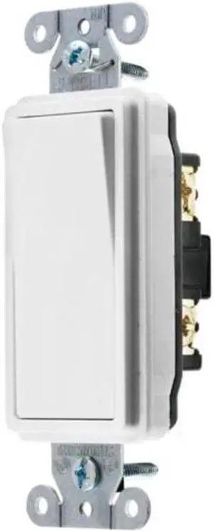 Wall Switch,20A,White,1 HP,4-Way Switch HUBBELL WIRING DEVICE-KELLEMS DS420W