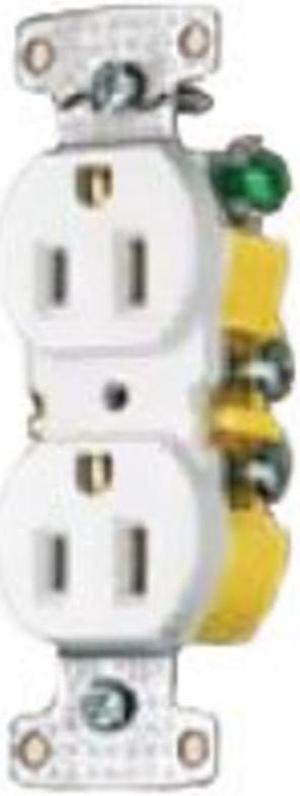 Receptacle 15A Tamper Proof White HUBBELL ELECTRICAL PRODUCTS RR15SWTR