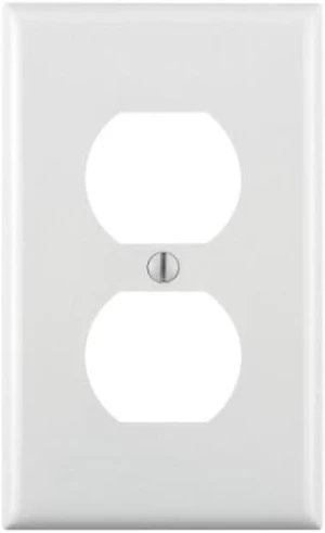 1-Gang Duplex Device Receptacle Wallplate, Standard Size, Device Mount, White 1-Gang Duplex Device Receptacle Wallplate, Standard Size, Device Mount, White