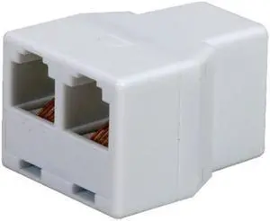 Rca Telephone Duplex Wall Jack Phone Adapter / 2 Way Inline Splitter, White