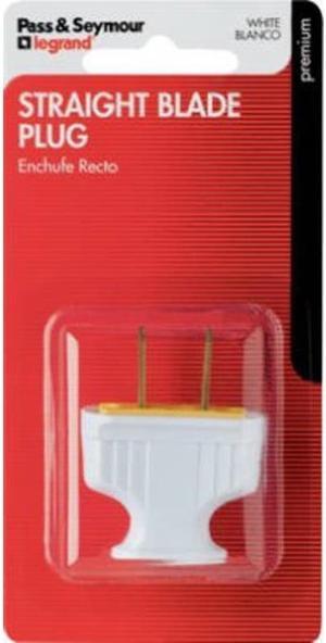 Thermoplastic Flat Plug, 125V, 15-Amp, White Pass and Seymour Outlet Adapters