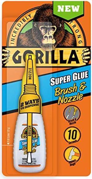 GORILLA GLUE 7500101 Construction Adhesive, Super Glue Brush & Nozzle Series,