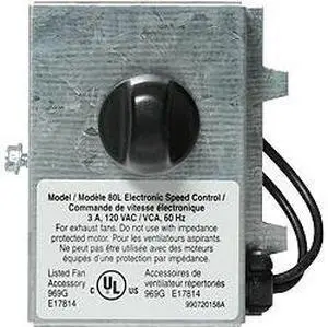 BROAN 80L Adj Speed Control,Unit Mount,120 V
