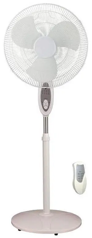 OPTIMUS F-1672WH 16" Oscillating Stand Fan with Remote ,White
