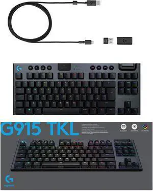 Logitech - G915 LIGHTSPEED TKL Wireless Mechanical GL Clicky Switch Gaming Keyboard