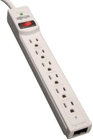 TRIPP LITE TLP608TEL SURGE PROTECTOR (6 OUTLET, 8-FT CORD, TEL)