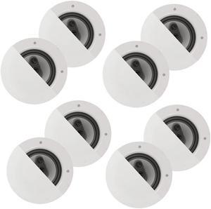 Acoustic Audio CSic64 Frameless In Ceiling 6.5" Speaker 4 Pair Pack 3 Way Home Theater Speakers