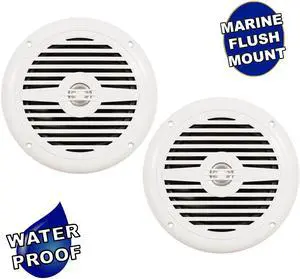 Acoustic Audio MRN65W Waterproof Flush Mount Marine 7" Speakers 1 Pair Pack White Acoustic Audio MRN65W Waterproof Flush Mount Marine 7" Speakers 1 Pair Pack White