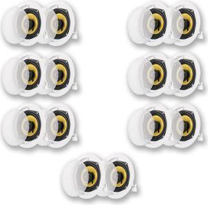 Acoustic Audio HD-5 In Ceiling Speakers Home Theater Surround Sound 7 Pair Pack