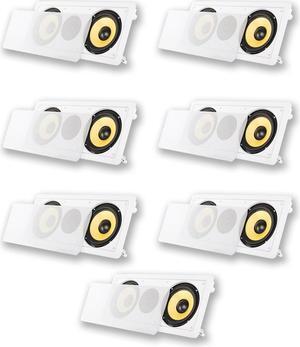 Acoustic Audio HD6c In-Wall Dual 6.5" Speakers Home Theater Surround Sound 7 Speaker Set