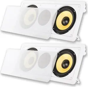 Acoustic Audio HD6c In-Wall Dual 6.5" Speakers Home Theater Surround Sound 2 Speaker Set