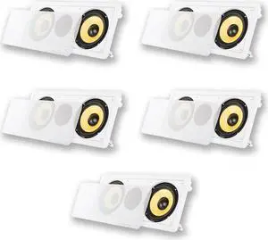Acoustic Audio HD6c In-Wall Dual 6.5" Speakers Home Theater Surround Sound 5 Speaker Set