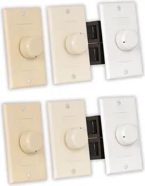 Theater Solutions TSVCD Speaker Volume Control 3 Color White Ivory Almond 2 Pack