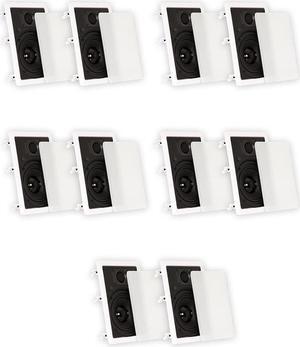 Theater Solutions TS65W In Wall 6.5" Speakers Surround Sound Home Theater 5 Pair Pack