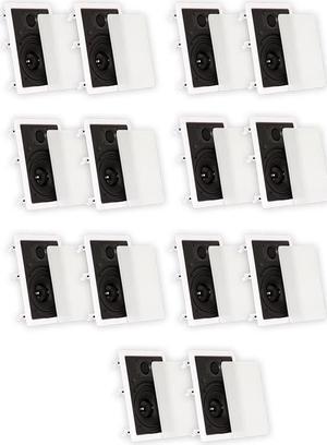 Theater Solutions TS65W In Wall 6.5" Speakers Surround Sound Home Theater 7 Pair Pack