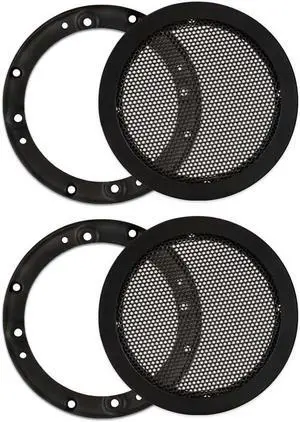 2 Goldwood Sound SG-M4 Heavy Duty Steel Mesh Snap On Woofer Grills for 4.5" Speakers
