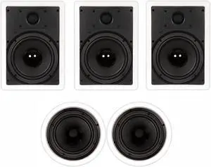 Theater Solutions TS-85 Flush Mount 5 Speaker Set with 8" Woofers In Wall Theater Solutions TS-85 Flush Mount 5 Speaker Set with 8" Woofers In Wall