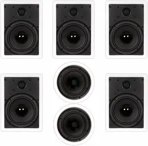 Theater Solutions TS-87 Flush Mount 7 Speaker Set with 8" Woofers In Wall