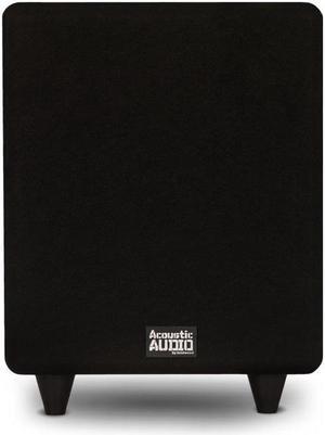 Acoustic Audio PSW300-8 Home Theater Powered 8" LFE Subwoofer Black Front Firing Sub