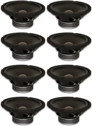 8 Goldwood Sound GW-8024 Rubber Surround 8" Woofers 190 Watts each 4ohm Replacement Speakers