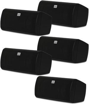 Acoustic Audio AA35CB Indoor 3 Way Speakers 2000 Watts Black Bookshelf 5 Speaker Set AA35CB-5S