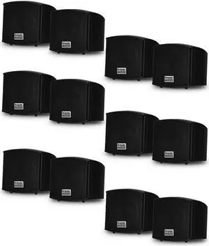 Acoustic Audio AA321B Mountable Indoor Speakers 2400 Watts Black 6 Pair Pack AA321B-6Pr