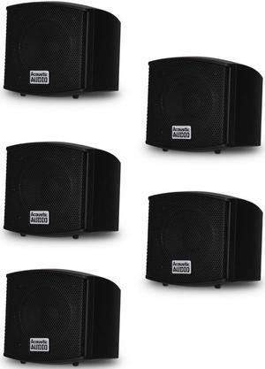Acoustic Audio AA321B Mountable Indoor Black Speakers 1000 Watts 5 Piece Set AA321B-5S