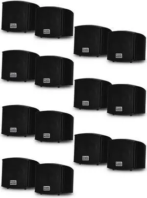Acoustic Audio AA321B Mountable Indoor Speakers 2800 Watts Black 7 Pair Pack AA321B-7Pr