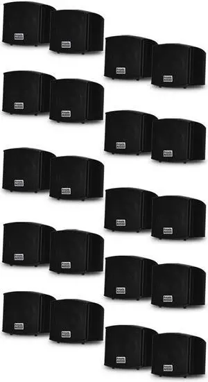 Acoustic Audio AA321B Mountable Indoor Speakers 4000 Watts Black 10 Pair Pack AA321B-10Pr