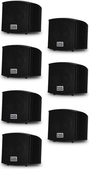 Acoustic Audio AA321B Mountable Indoor Black Speakers 1400 Watts 7 Piece Set AA321B-7S