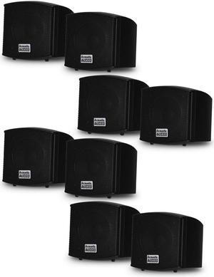 Acoustic Audio AA321B Mountable Indoor Speakers 1600 Watts Black 4 Pair Pack AA321B-4Pr