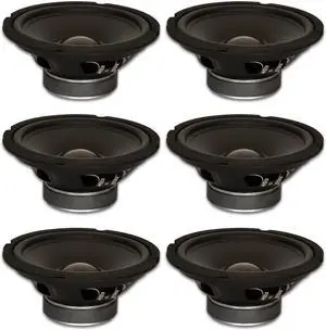 6 Goldwood Sound GW-8024 Rubber Surround 8" Woofers 190 Watts each 4ohm Replacement Speakers