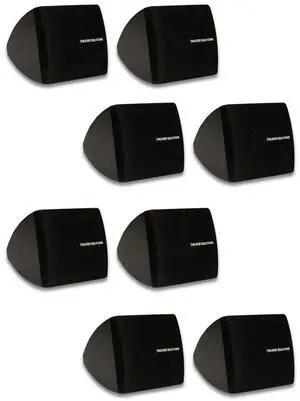 Theater Solutions TS30B Mountable Indoor Speakers Black Bookshelf 4 Pair Pack