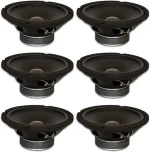 6 Goldwood Sound GW-8028 Rubber Surround 8" Woofers 190 Watts each 8ohm Replacement Speakers