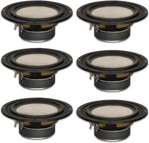 6 Goldwood Sound GW-S525/4 Poly Cone 5.25" Woofers 130 Watts each 4ohm Replacement Speakers