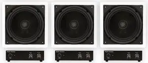 Theater Solutions TS1000 Flush Mount 10" Subwoofer Speaker and Amp 3 Pack