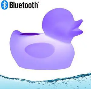 Acoustic Audio Rechargeable Bluetooth Floating Duck Pool Speaker IP66 Rated with Multi-Colored LED Light