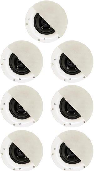 Acoustic Audio R192 Frameless In Ceiling / In Wall 7 Speaker Set 2 Way Home Theater Surround Speakers