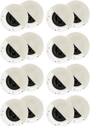 Acoustic Audio R192 Frameless In Ceiling / In Wall Speaker 8 Pair Pack 2 Way Home Theater Surround Speakers